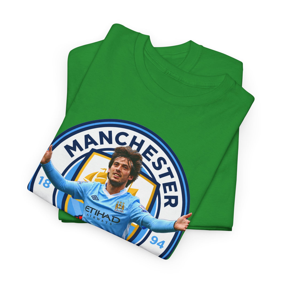 David Silva Manchester Legend Football Tee — Player Celebration Design