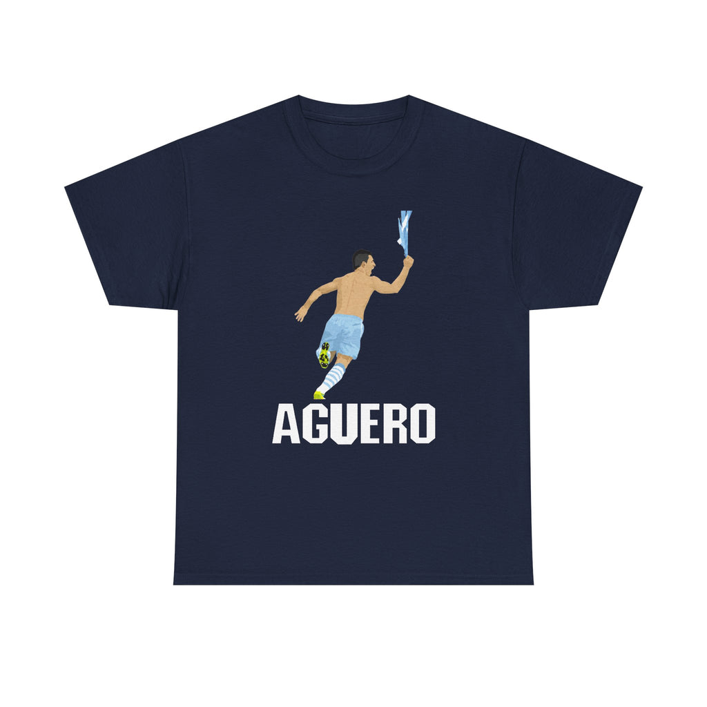 Aguero Celebration Cotton T-Shirt — Iconic Sergio Aguero Goal Tribute Tee