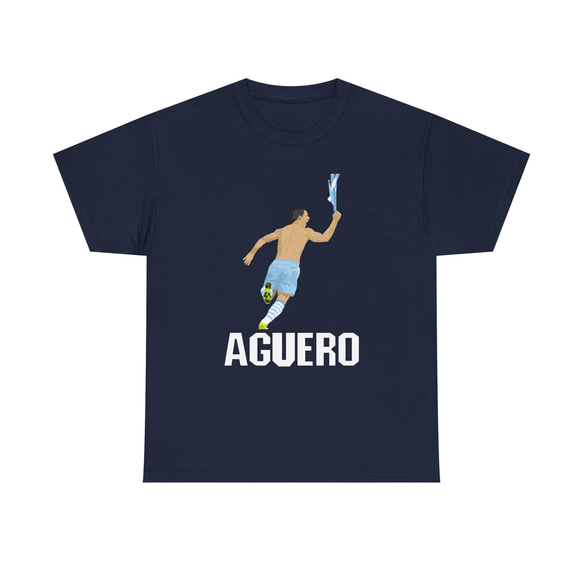 Aguero Celebration Cotton T-Shirt — Iconic Sergio Aguero Goal Tribute Tee