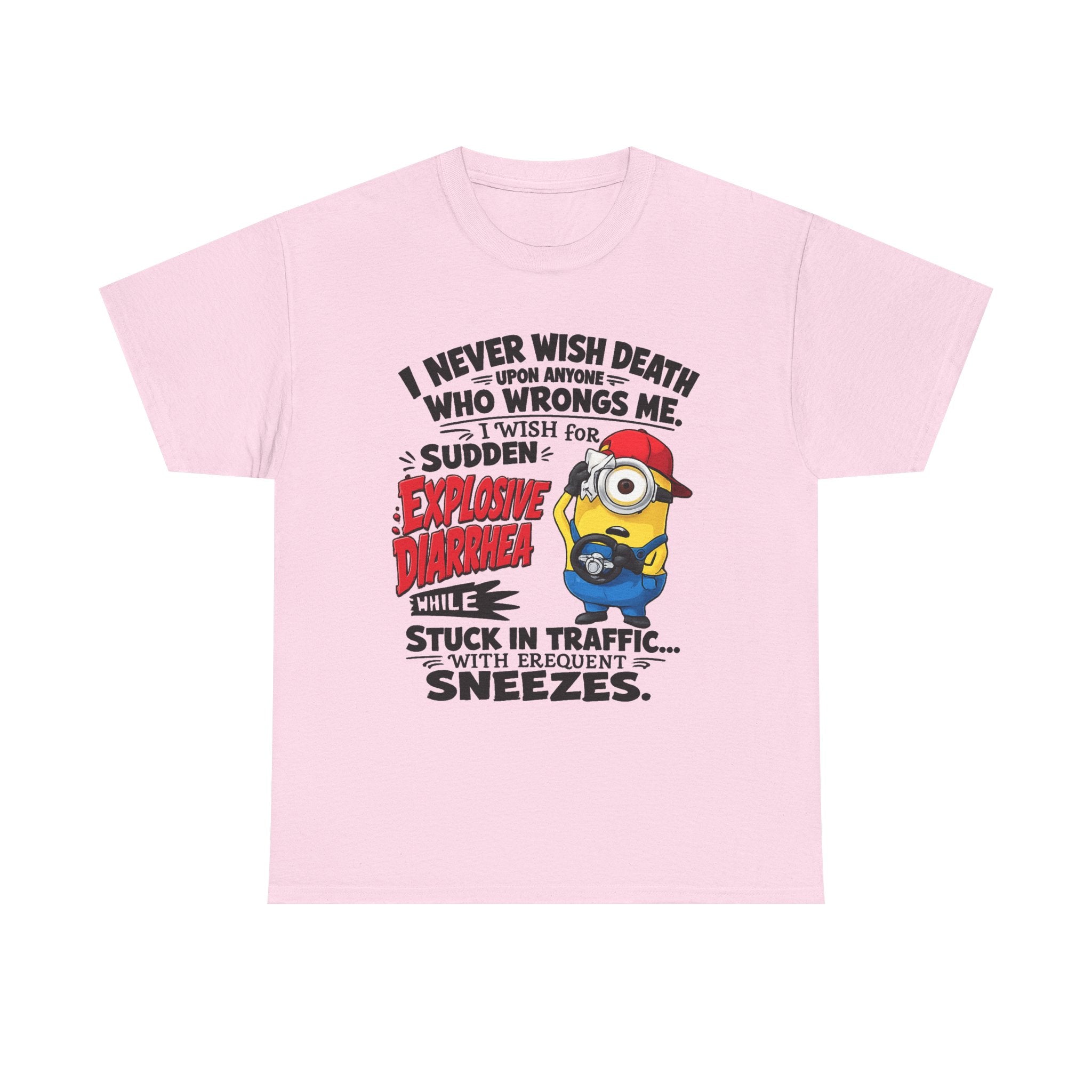 Funny Minion Traffic Tee — "Explosive Diarrhea" Humorous Graphic T-Shirt
