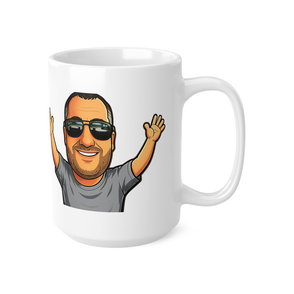 Happy Man Ceramic Coffee Cups, 11oz, 15oz
