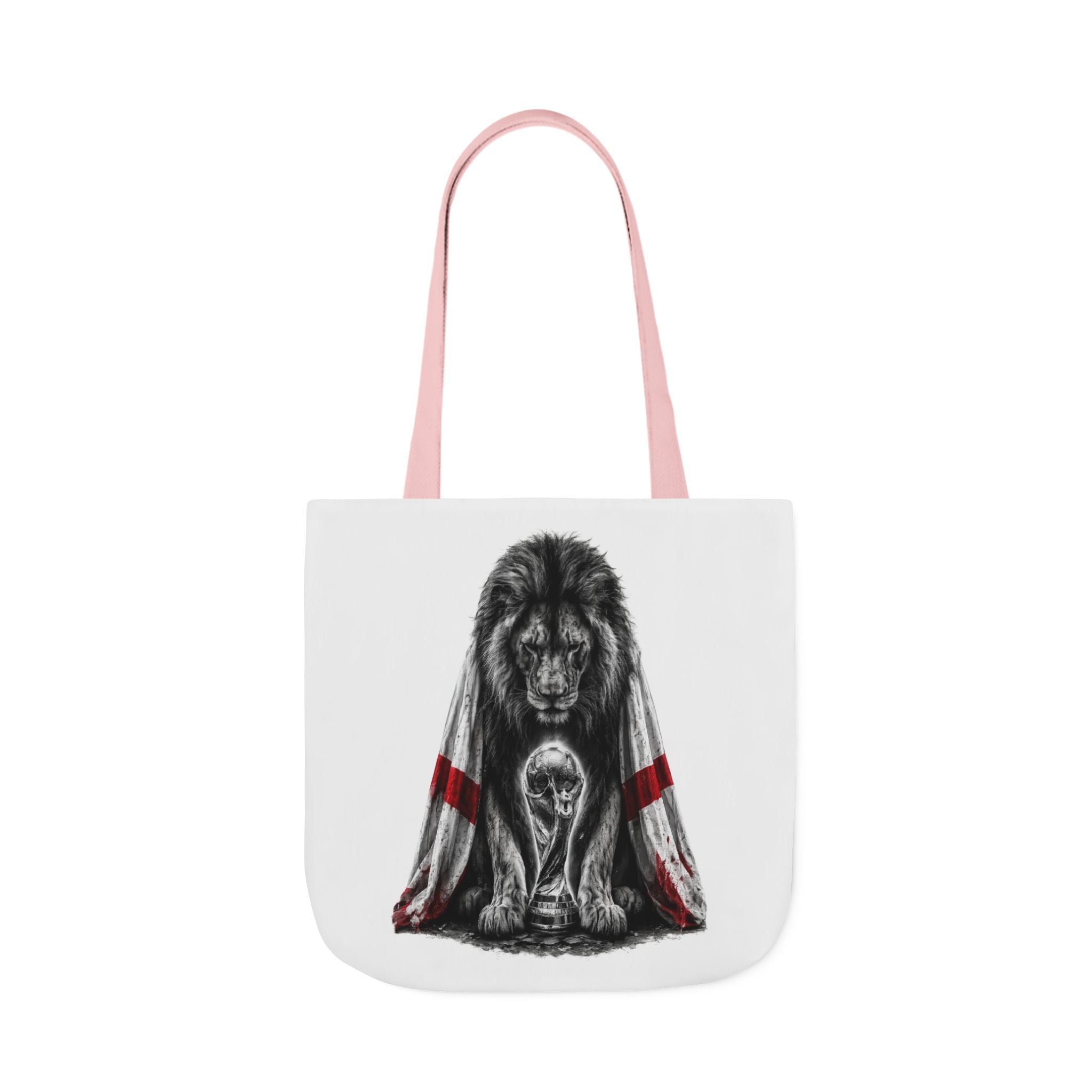 England Lion Guardian Canvas Tote — Protective Lion & Cub Illustration Tote Bag