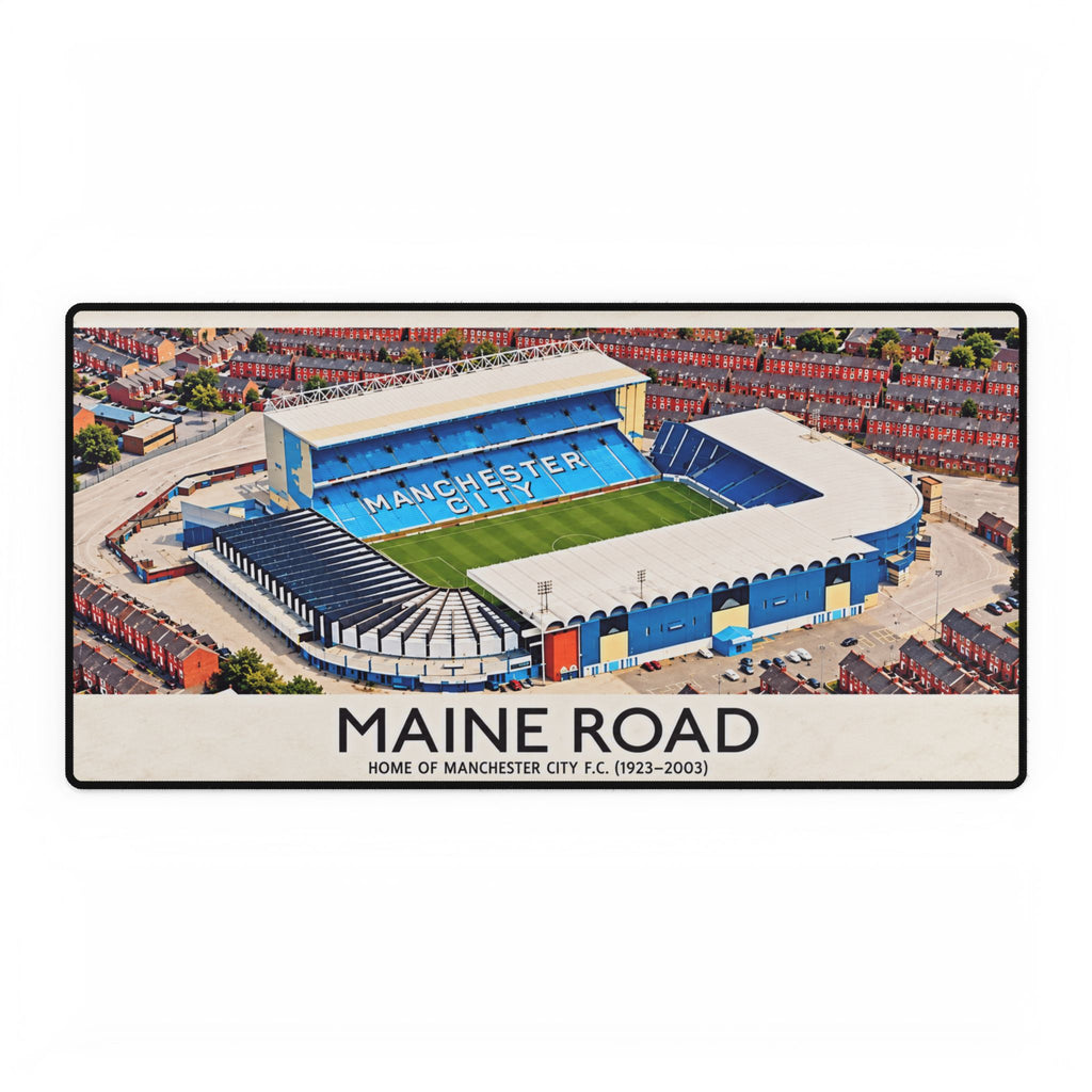 Maine Road Stadium Desk Mat — Manchester City Vintage Football Pitch Mousepad