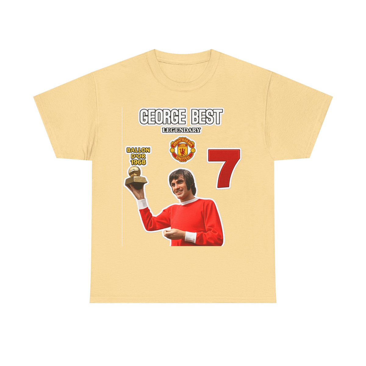 George Best Manchester United #7 Vintage Soccer T-Shirt – Ballon d'Or Tribute
