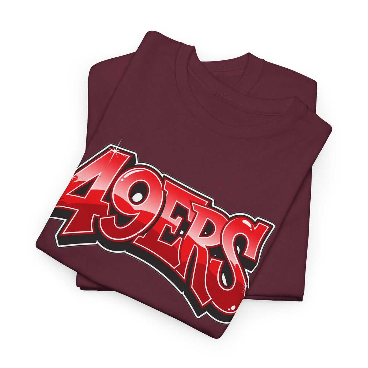 T-Shirt — '49ERS' Red Graffiti Sports Logo Tee