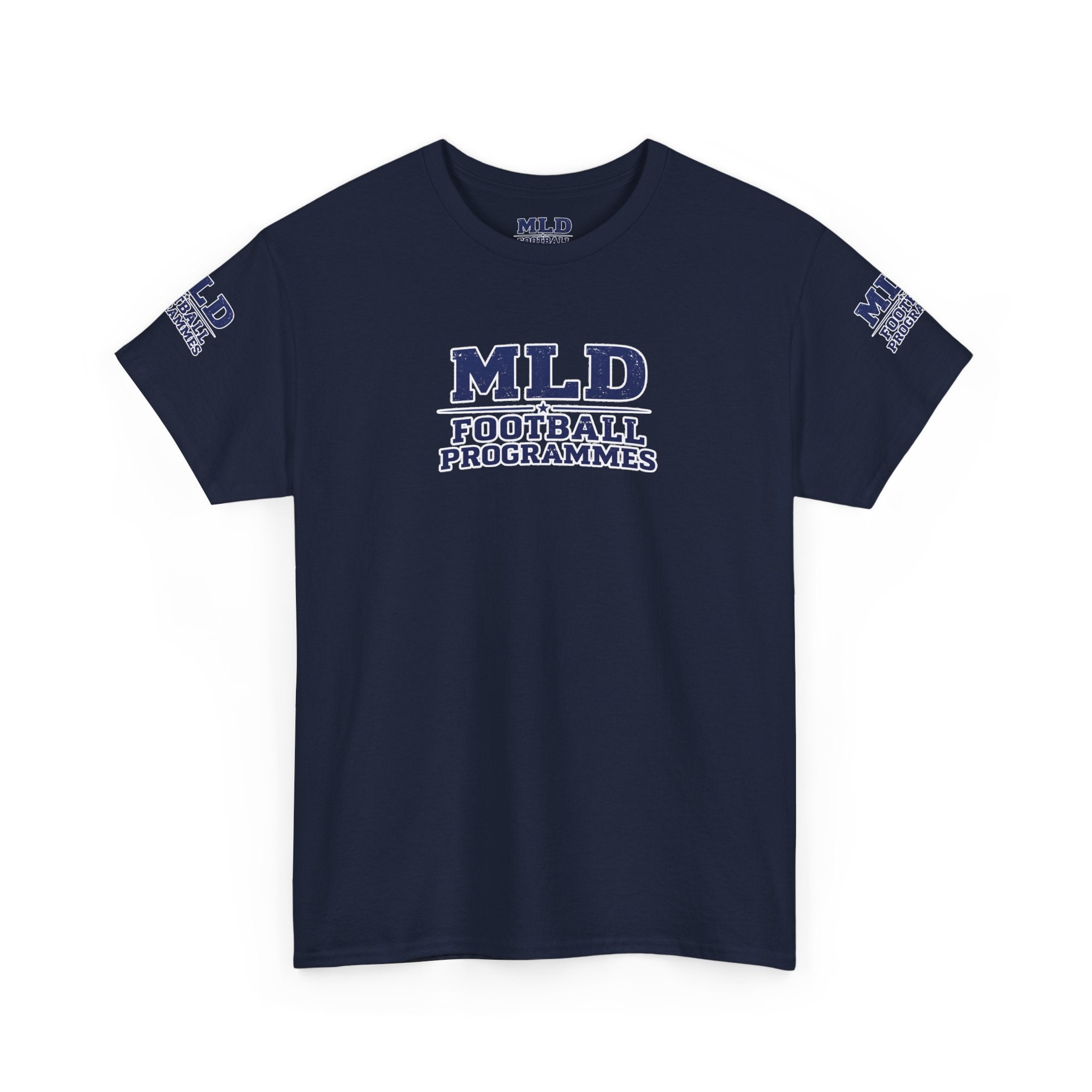 MLD Football Programmes Tee — Vintage Sports Logo Cotton T‑Shirt