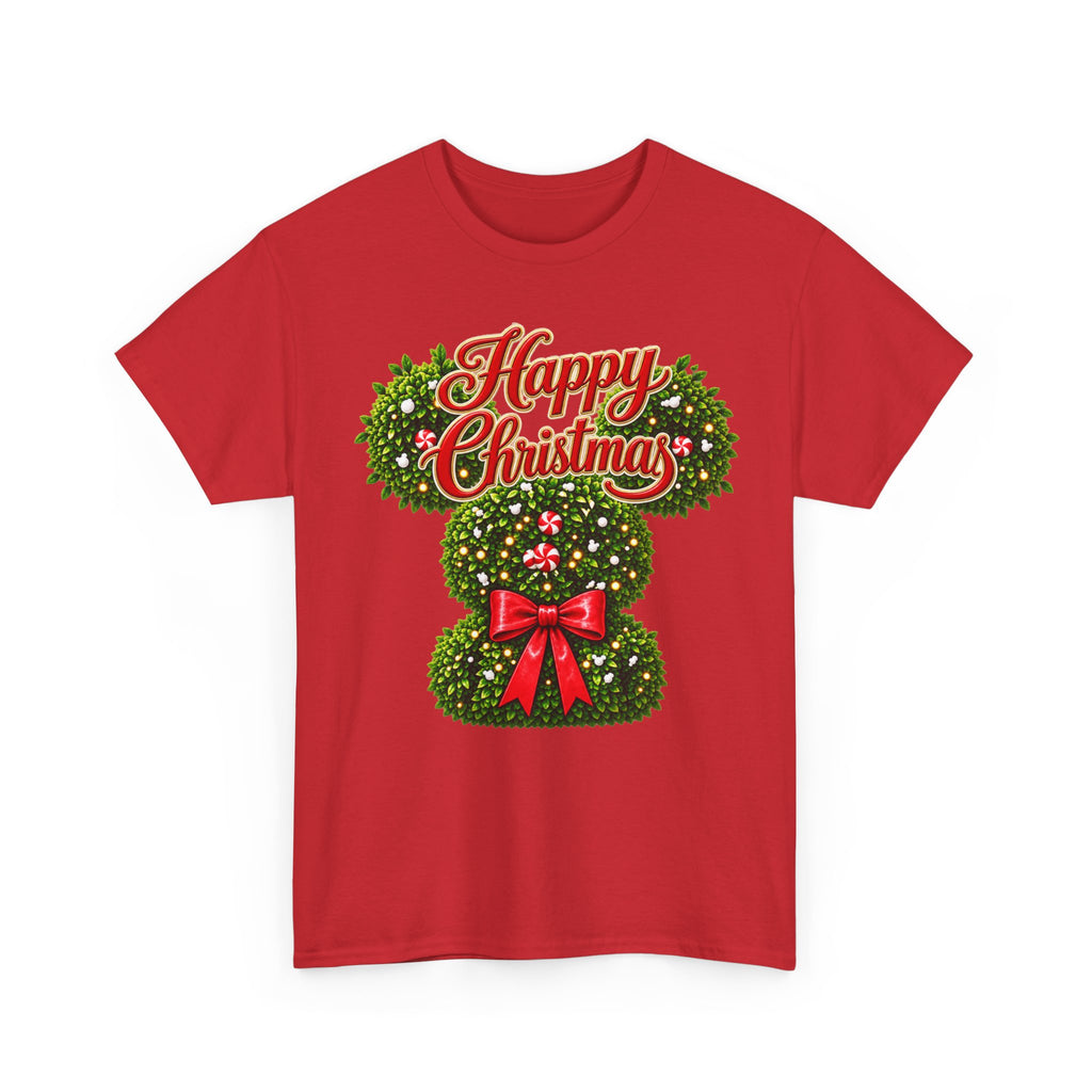 Christmas Wreath Mouse Tee – "Happy Christmas" Holiday Graphic T-Shirt