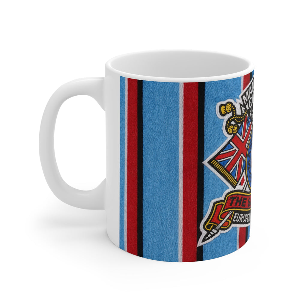 Manchester City Retro Crest Ceramic Mug — 11oz/15oz Football Coffee Cup