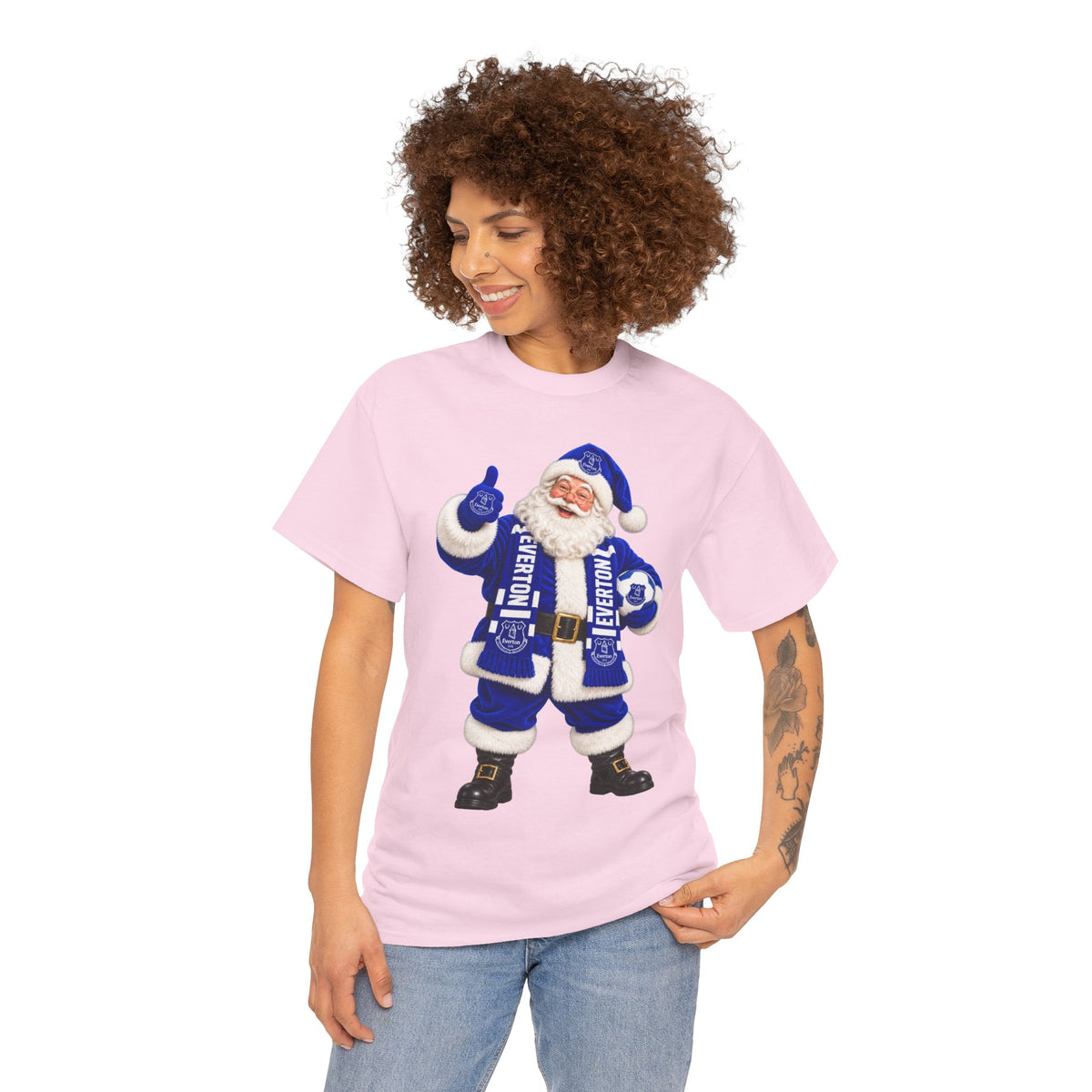 Everton Santa Scarf Christmas Tee - Holiday Vintage Santa T-Shirt