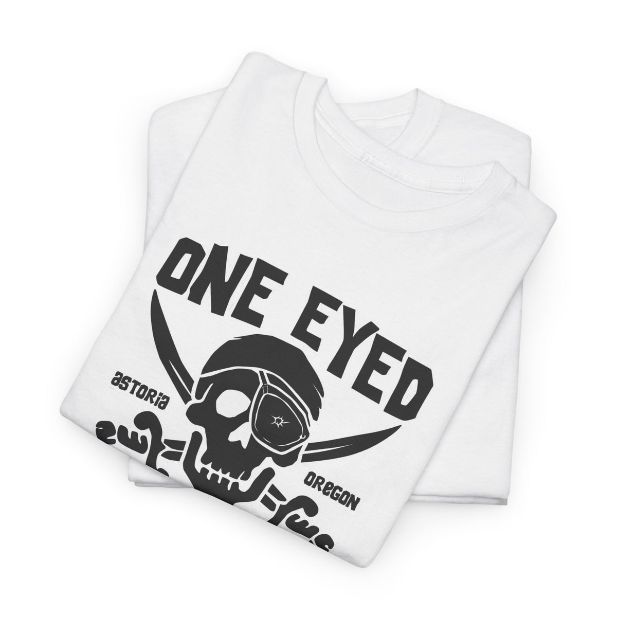 One Eyed Willie Pirate Skull Tee — Retro Nautical Adventure Graphic Shirt