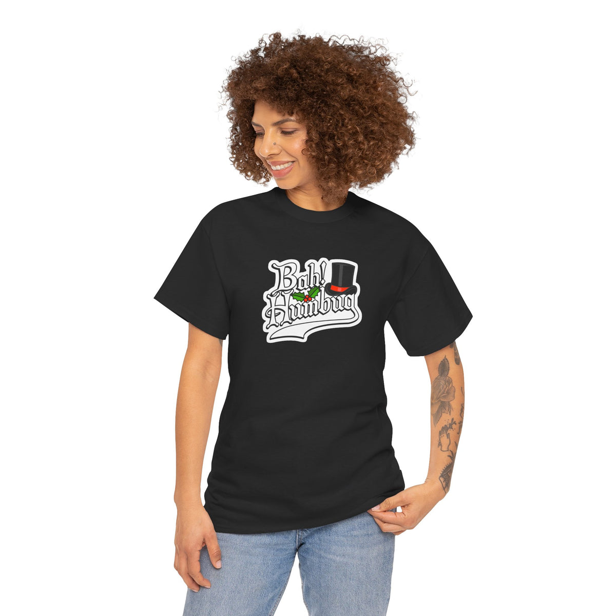 Bah Humbug Christmas Graphic Cotton T-Shirt / Tee