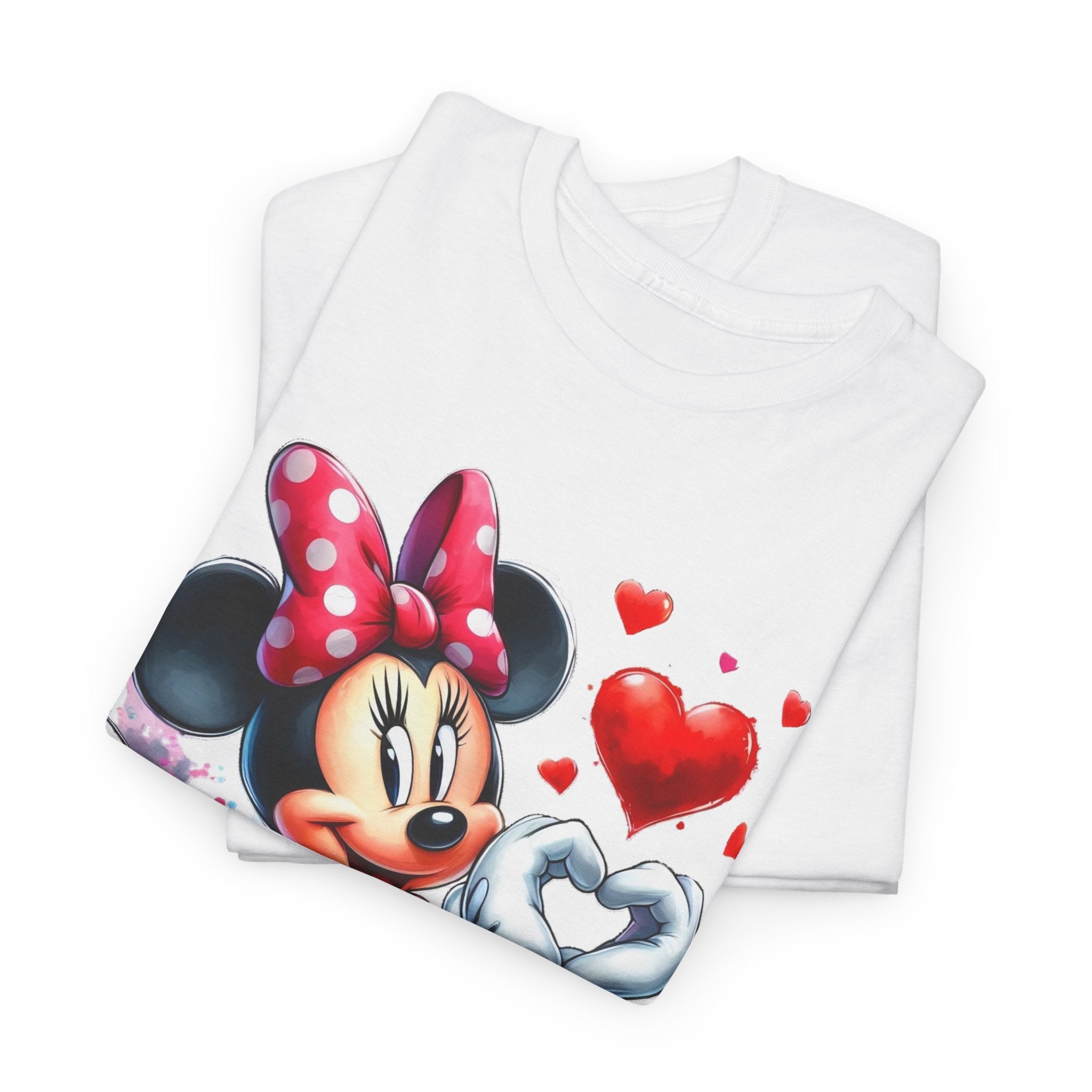 Minnie Mouse Heart Tee — Cute Valentine’s Graphic T-Shirt