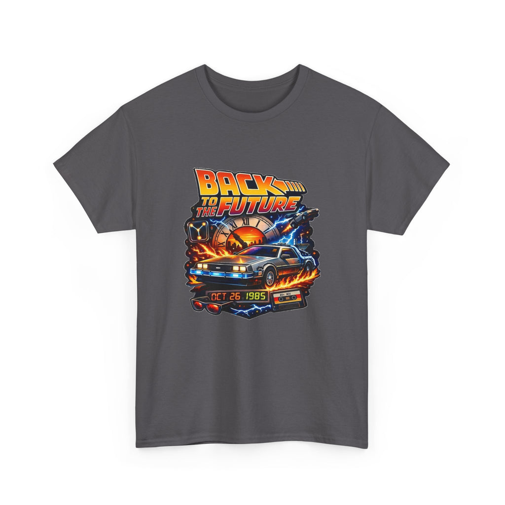 Back to the Future Graphic Tee – Retro 1985 DeLorean Design