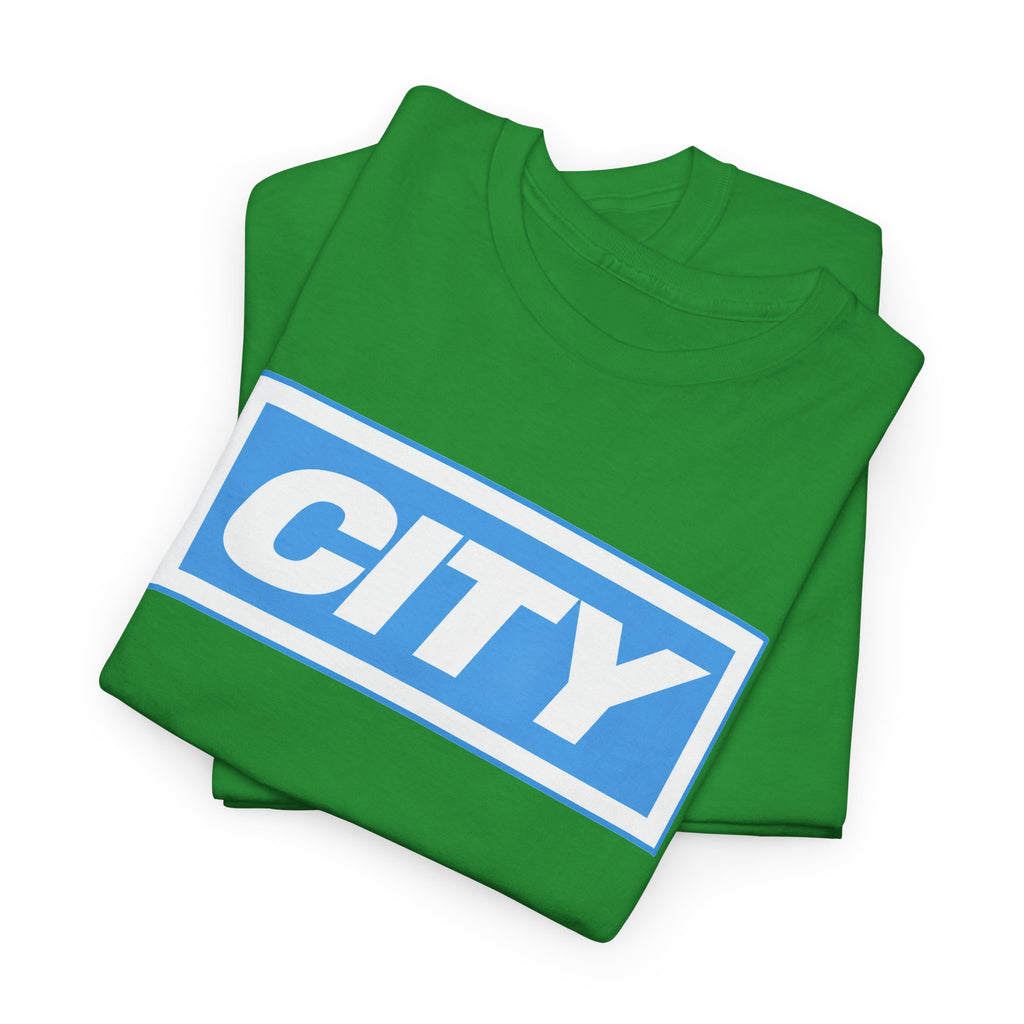 City Logo T-Shirt — Bold Blue Box Graphic Tee