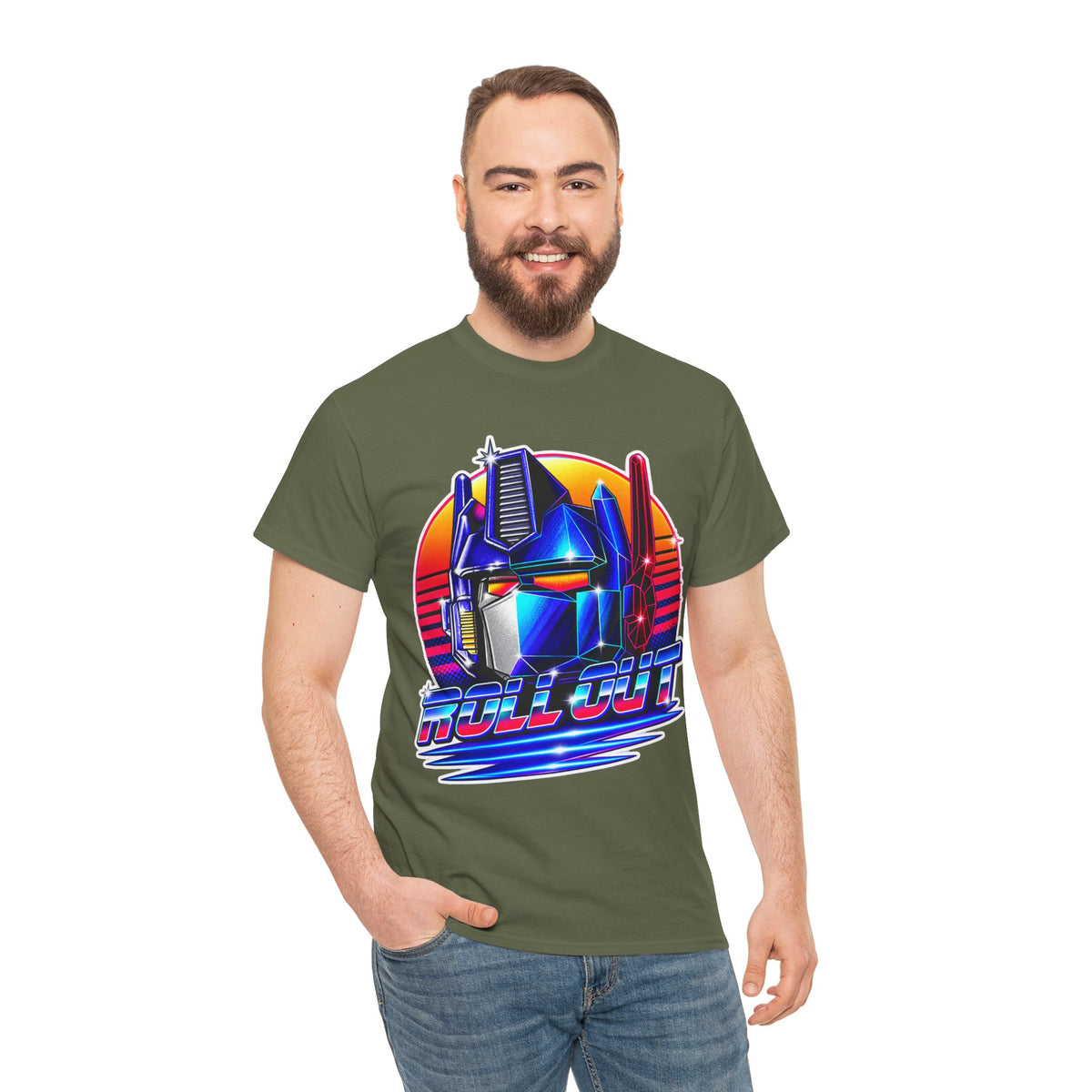 “Roll Out” Optimus-Inspired Graphic Transformers Cotton T-Shirt