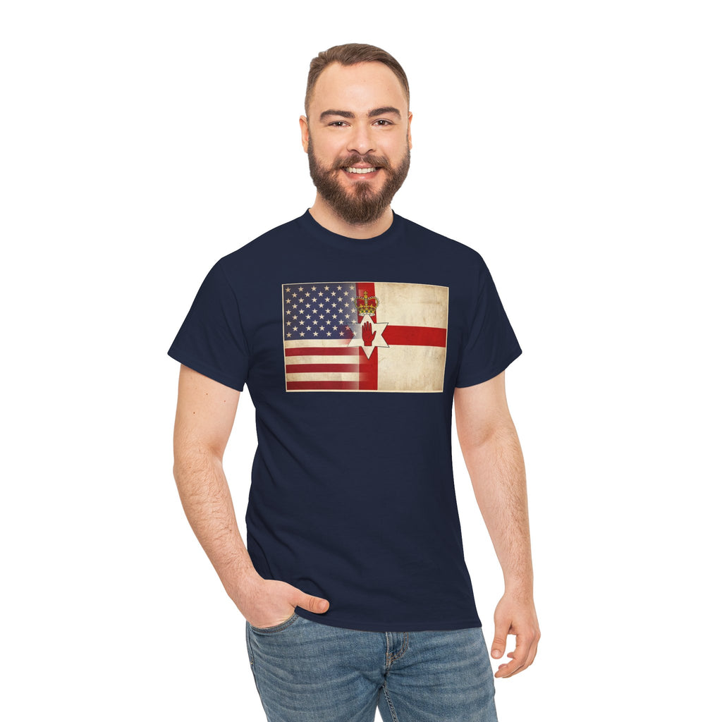 USA / Northern Ireland Flag T-Shirt – Vintage USA & Ulster Cross Tee