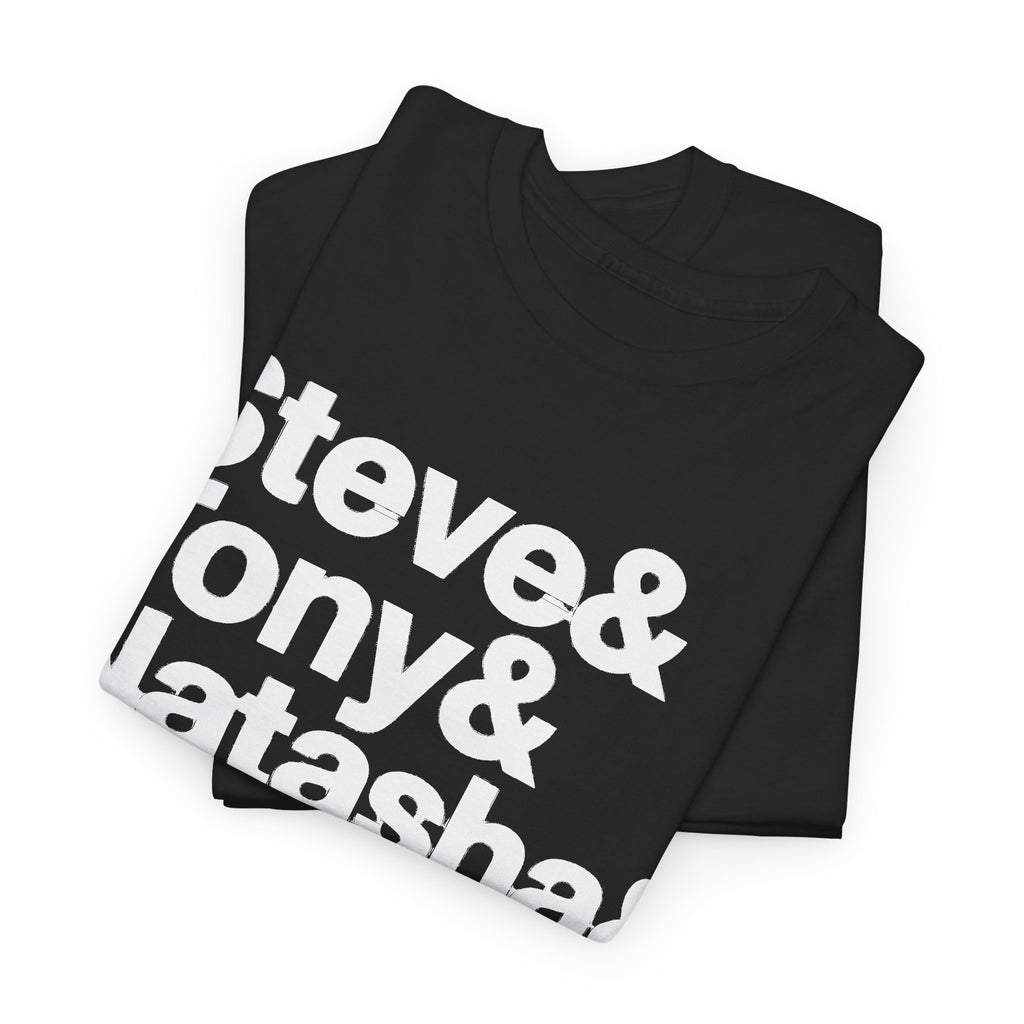 Avenger Names T-Shirt — Steve & Tony & Natasha & Bruce & Clint & Thor Tee