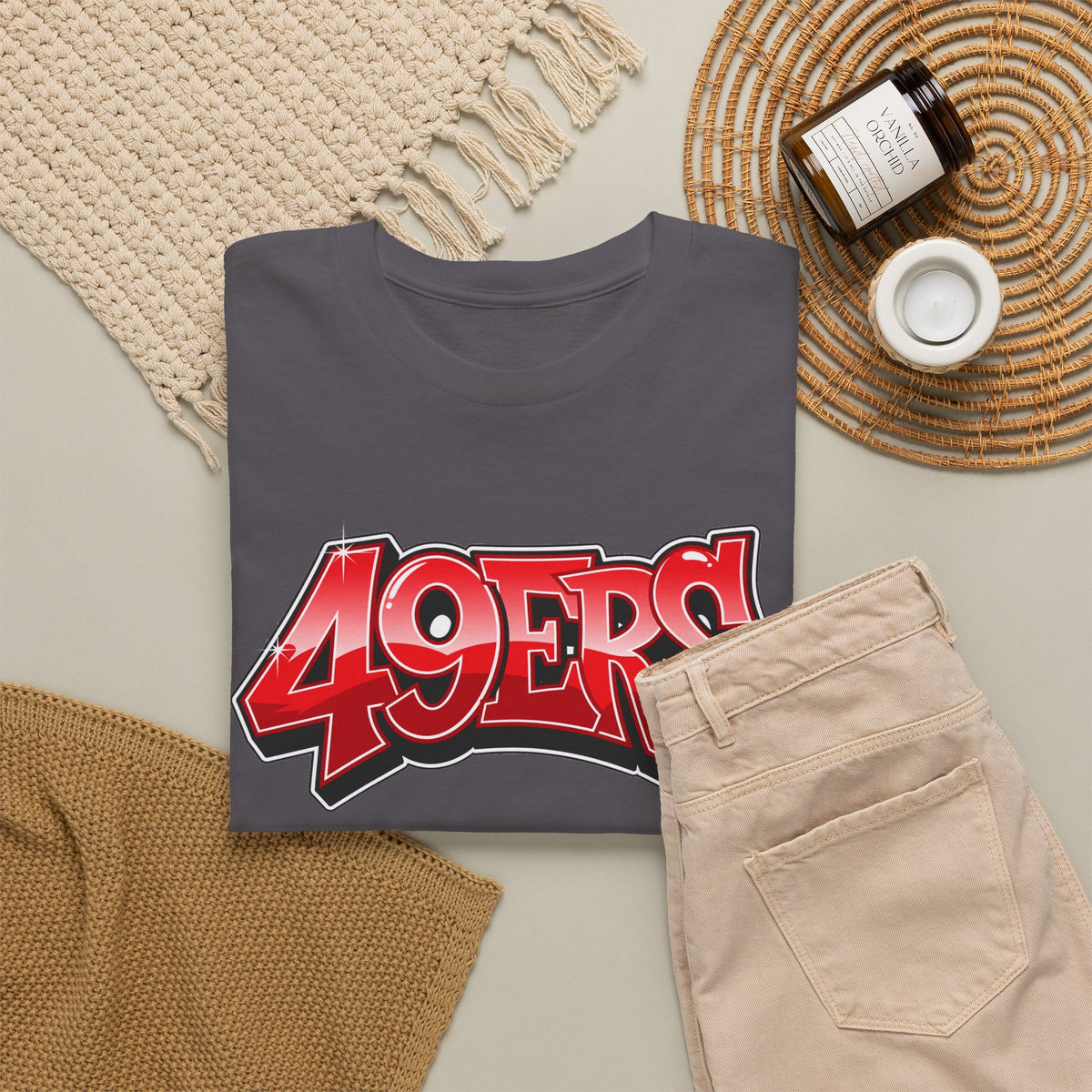 T-Shirt — '49ERS' Red Graffiti Sports Logo Tee
