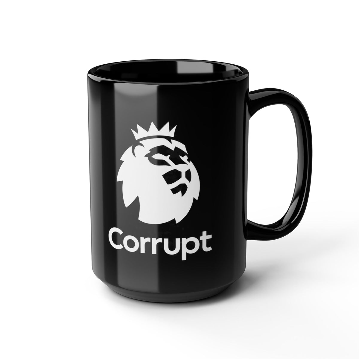 Premier League Corrupt Lion Logo Black Mug — 11oz/15oz Coffee Cup