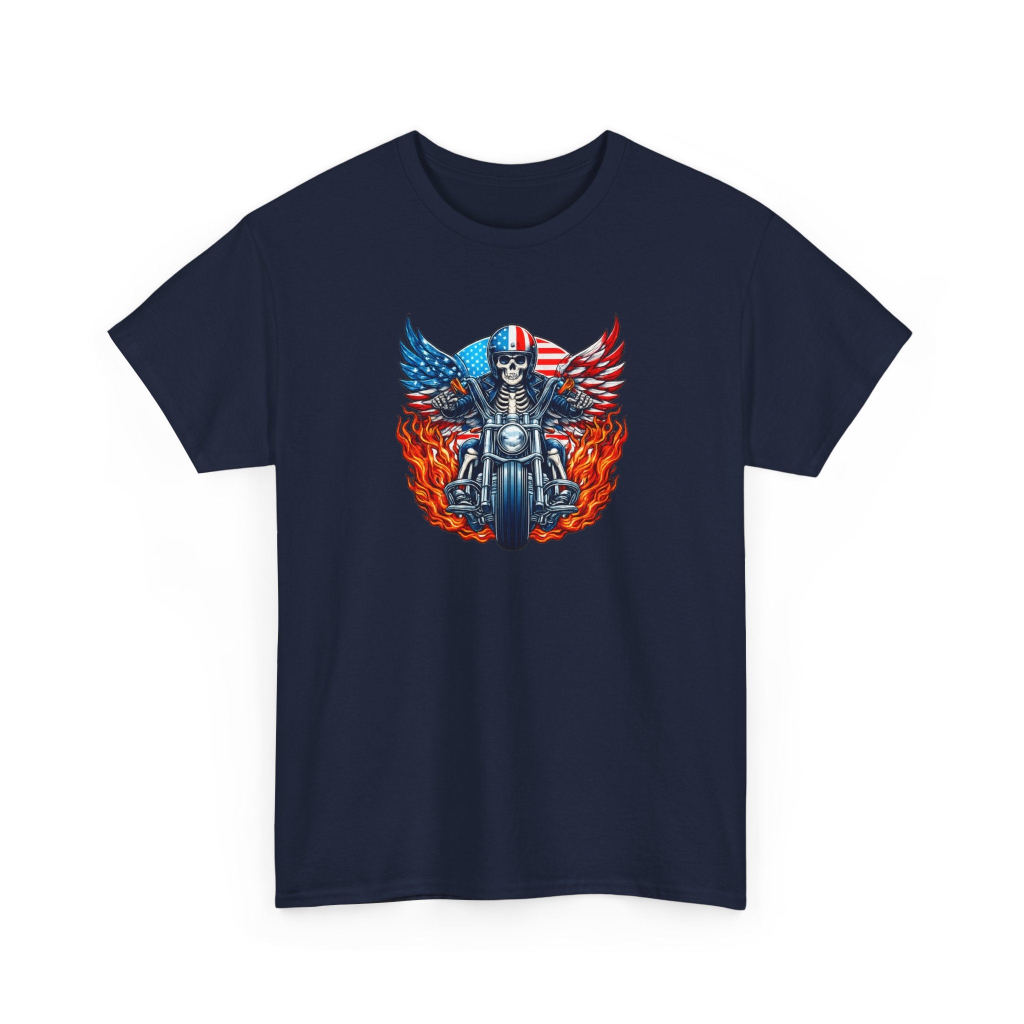Motorcycle Skull Tee — "Sons of a B***h" Patriotic Biker Shirt