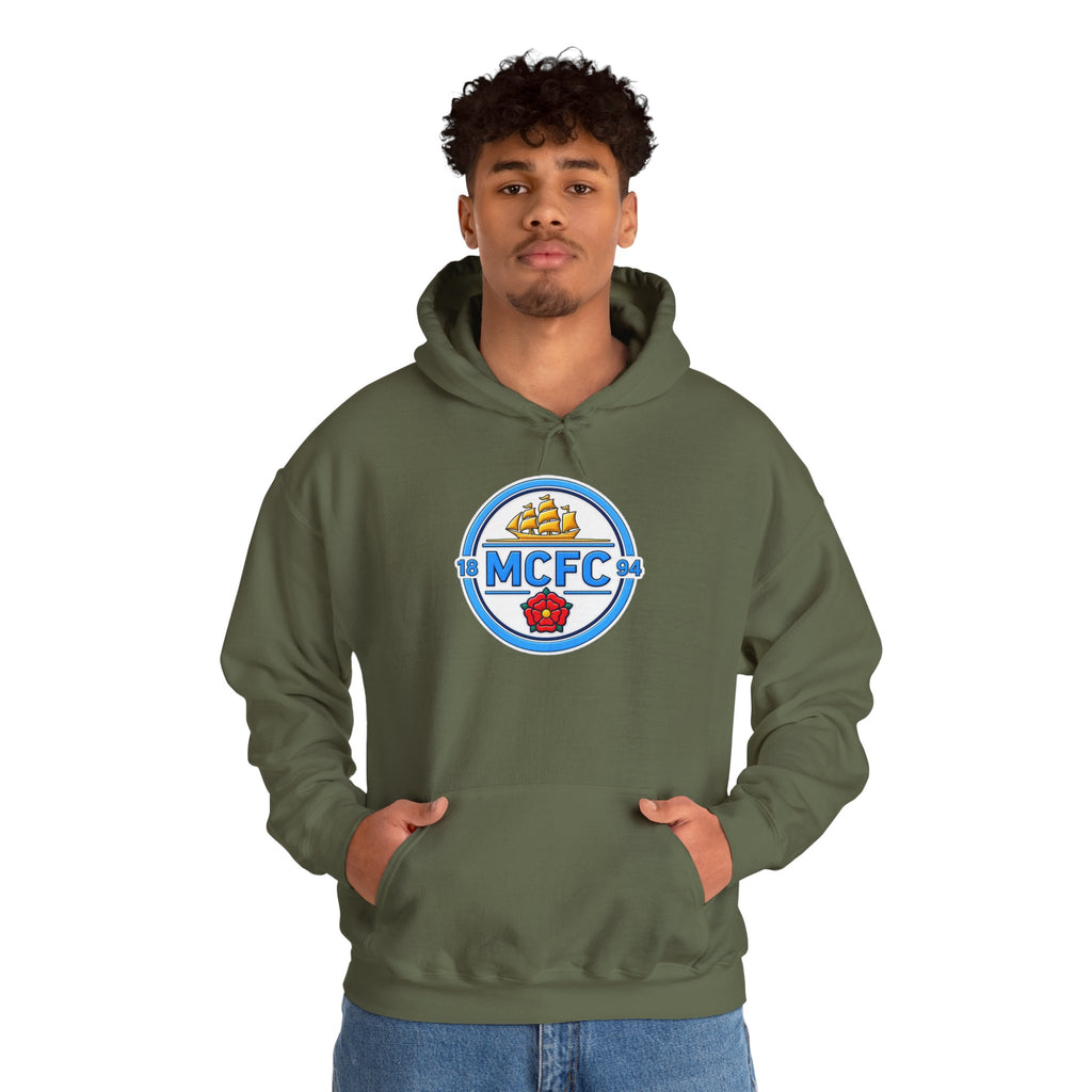 MCFC Logo Hoodie – Vintage Football Club Crest Pullover