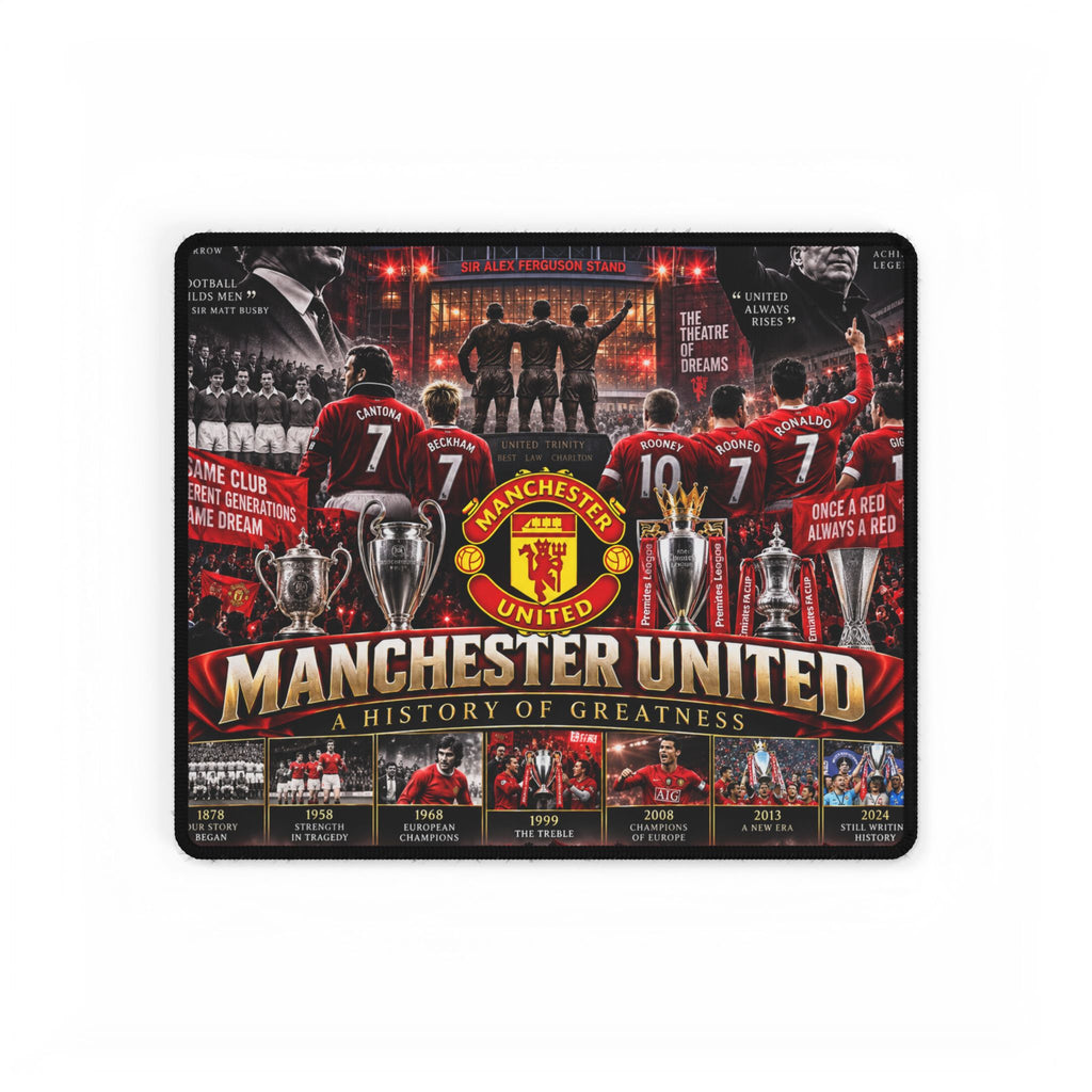 Manchester United Desk Mat – "A History of Greatness" Football Mouse Pad