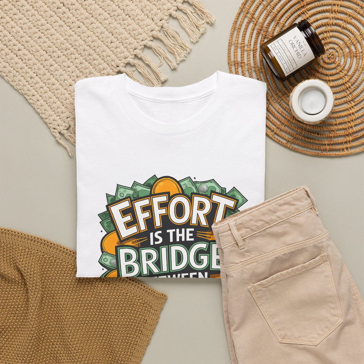 Effort Is the Bridge Between Hope and Success Inspirational Quote Cotton T-Shirt