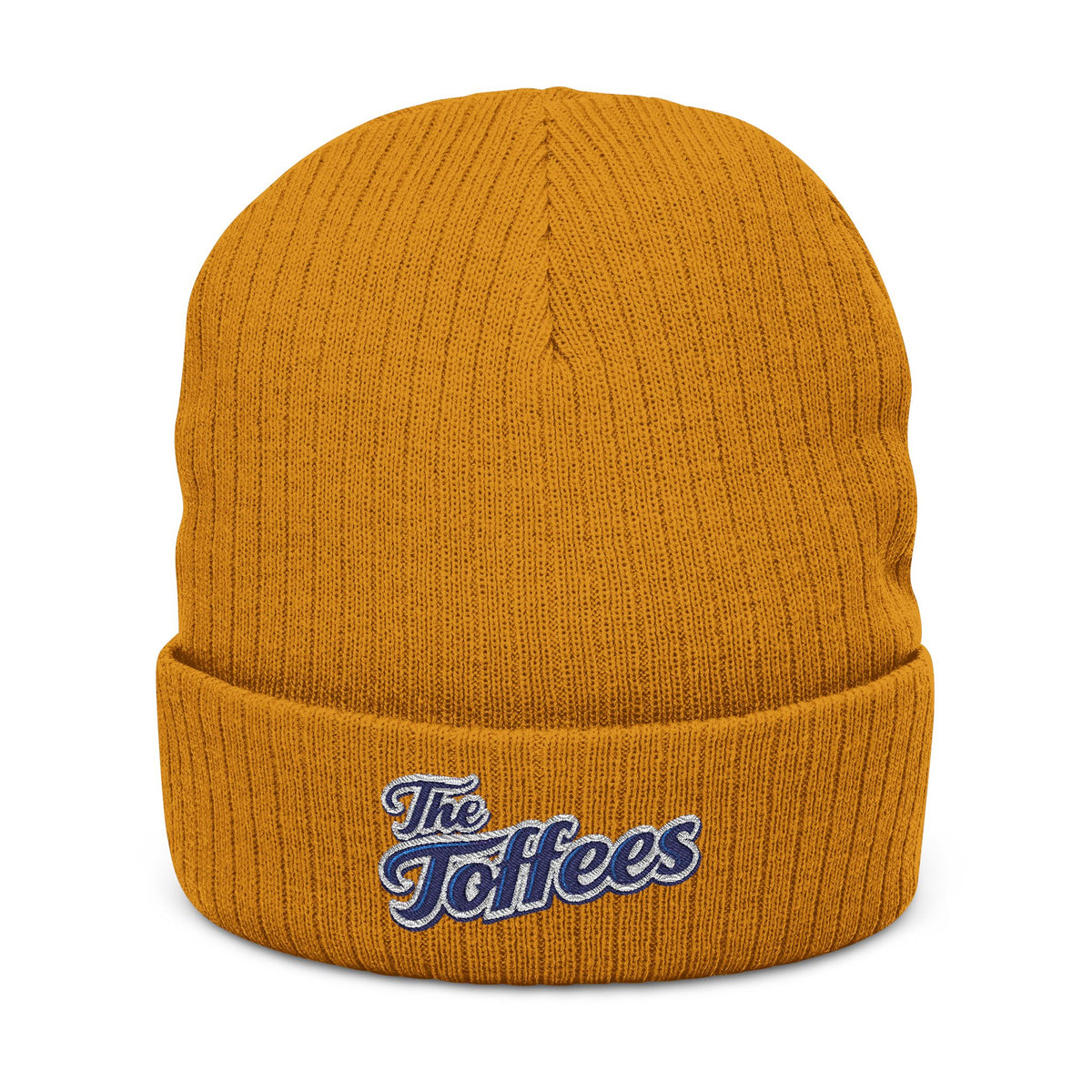 Embroidered 'The Toffees' Ribbed Knit Beanie — Cozy Football Fandom Hat