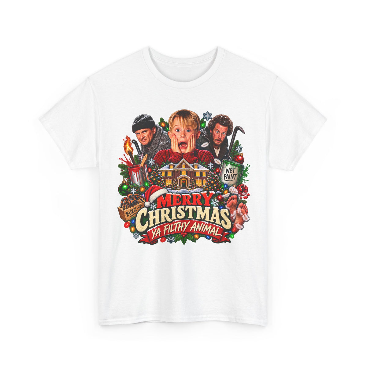 #Christmas Tee - "Merry Christmas Ya Filthy Animal" Home Alone Movie Holiday Shirt