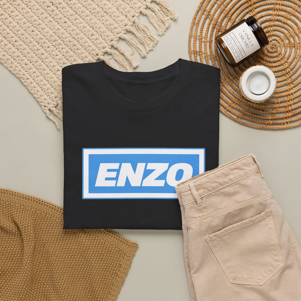 Enzo Man City Inspired Logo Tee — Classic Box-Logo Graphic T-Shirt