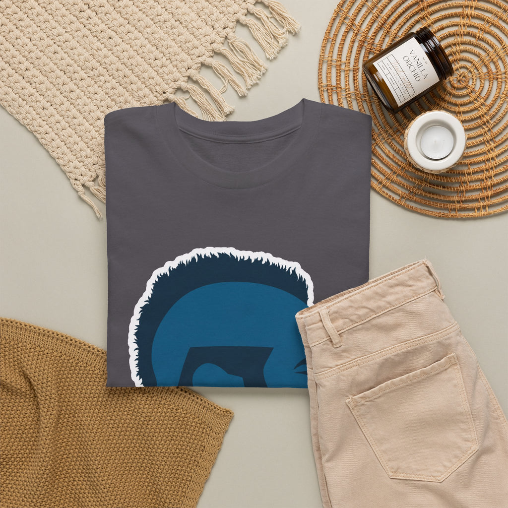 Mr T Profile Silhouette T‑Shirt – Blue Head & Gold Earring Graphic