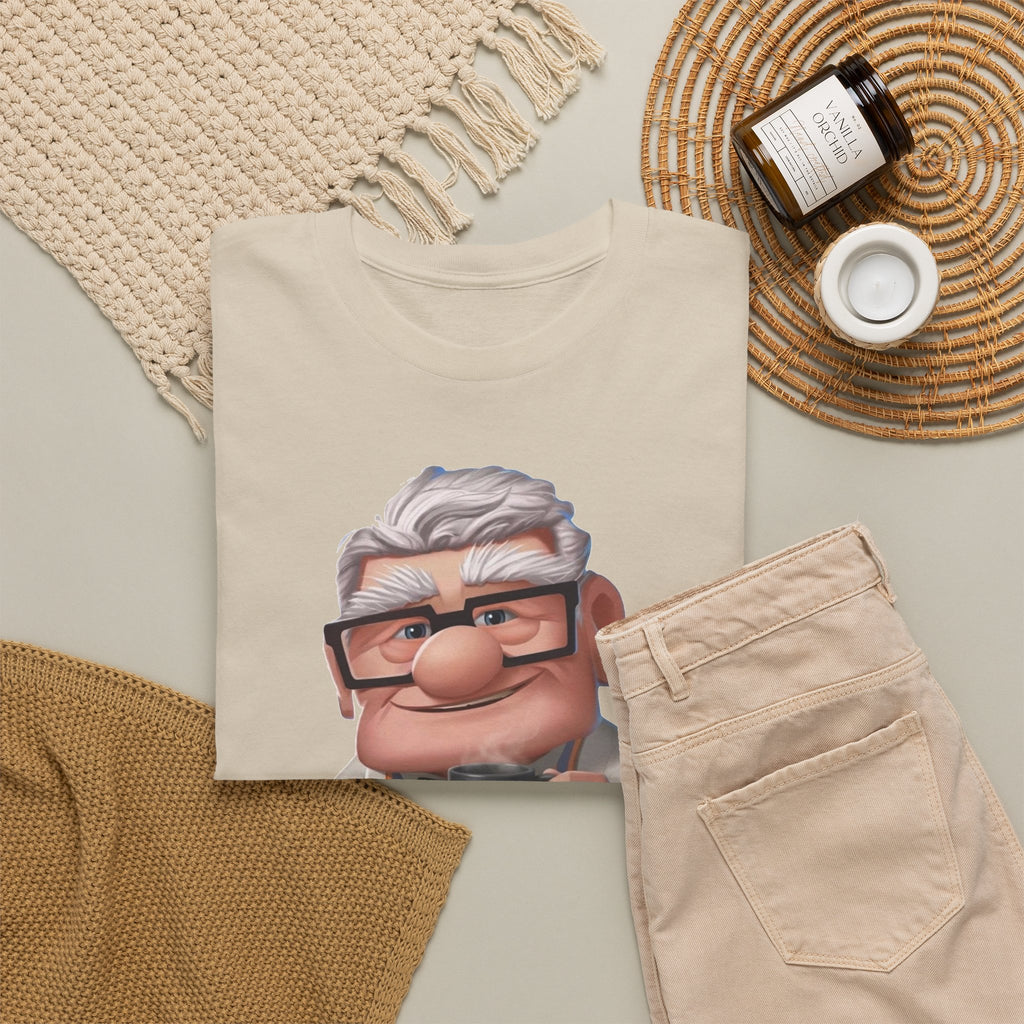 Disney Up Cartoon Grandpa Mug Graphic Tee - Cute Elderly Character T-Shirt