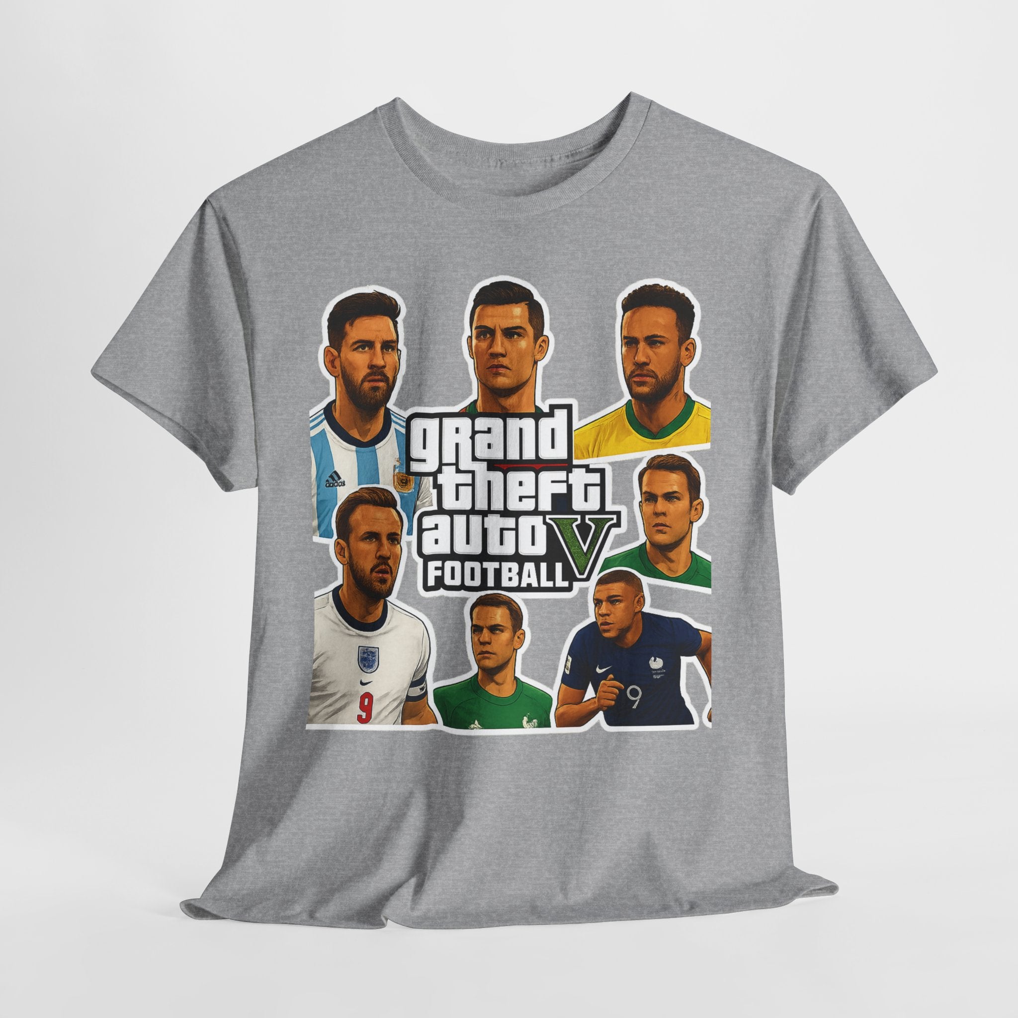 Graphic Tee — 'Grand Theft Auto V Football' Soccer Players Collage Shirt