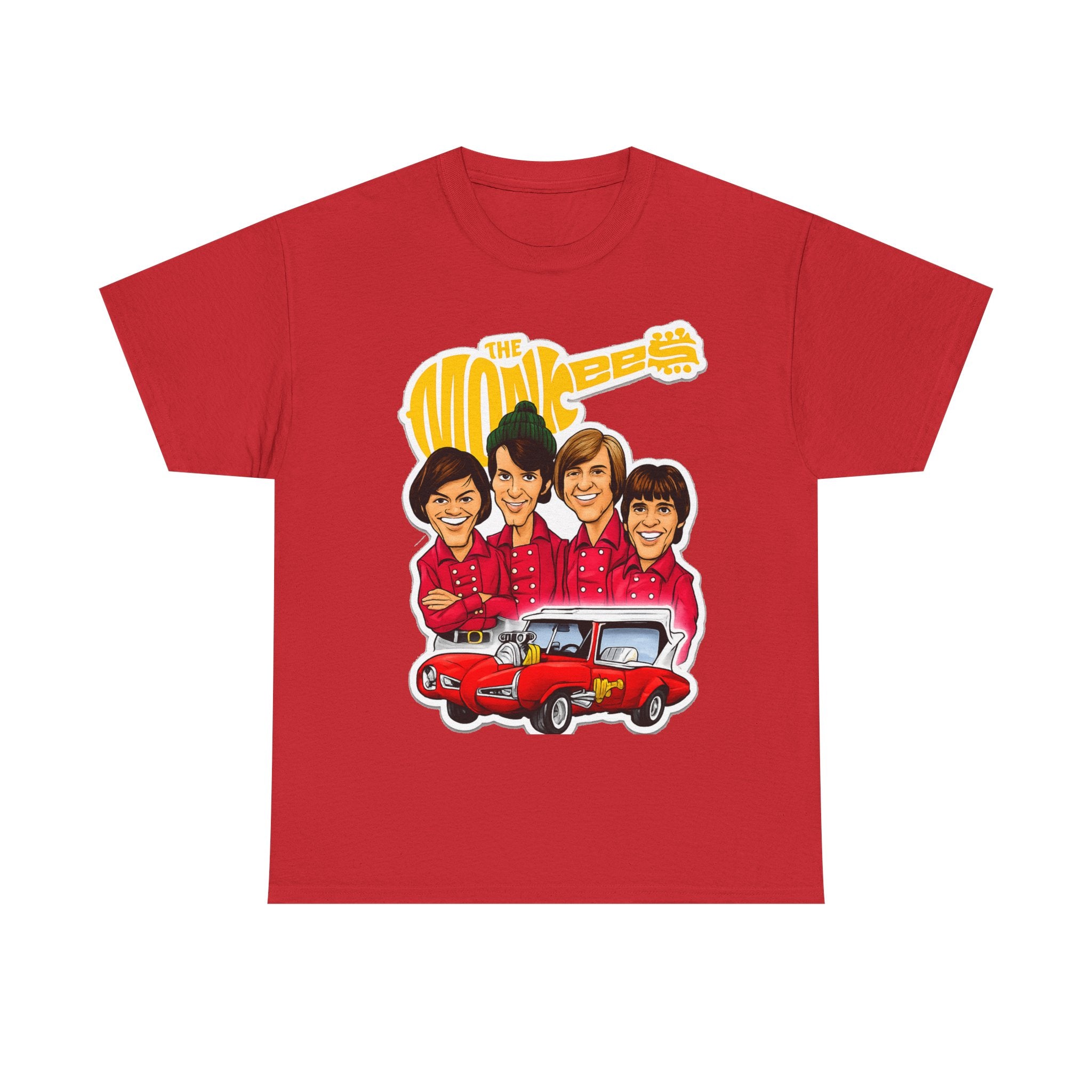 The Monkees Retro Band Tee — Colorful Car Cartoon Graphic