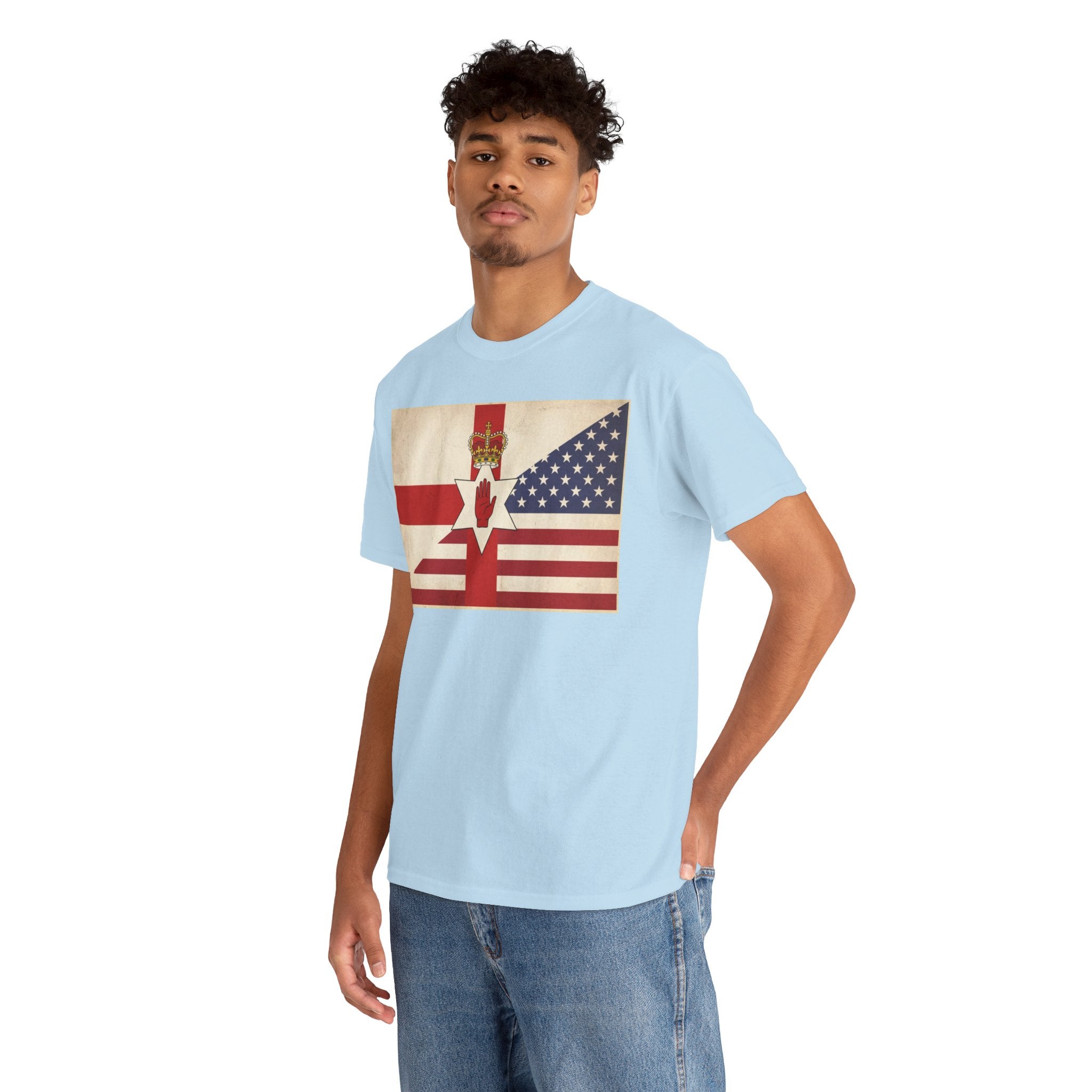 Northern Ireland + American Flag Tee — Vintage Graphic Shirt