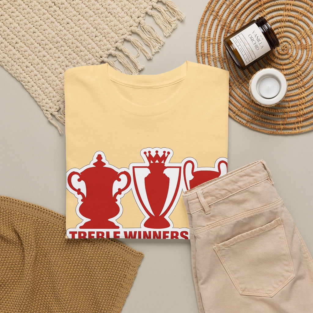 Manchester United Treble Winners 1999 Trophy Graphic Cotton T-Shirt
