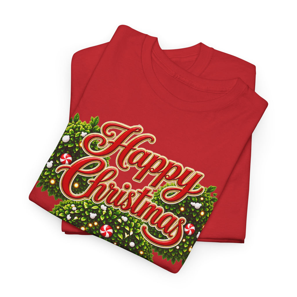 Christmas Wreath Mouse Tee – "Happy Christmas" Holiday Graphic T-Shirt