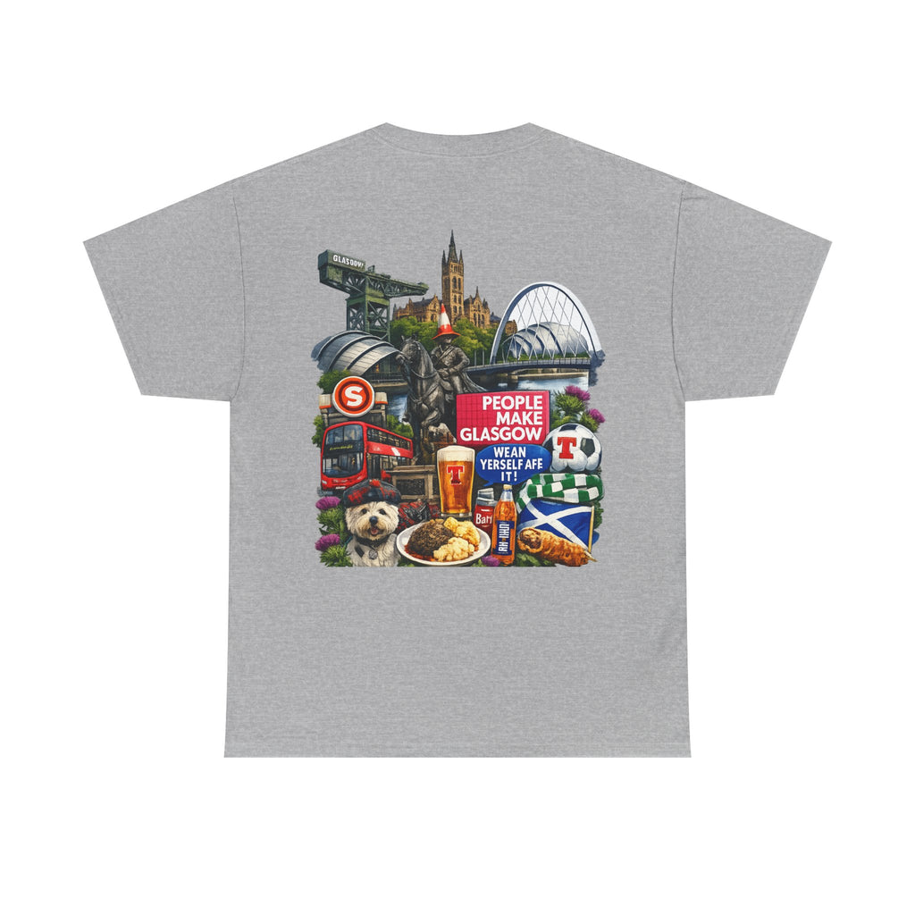 Glasgow Collage T-Shirt — "People Make Glasgow" Scottish City Souvenir Tee