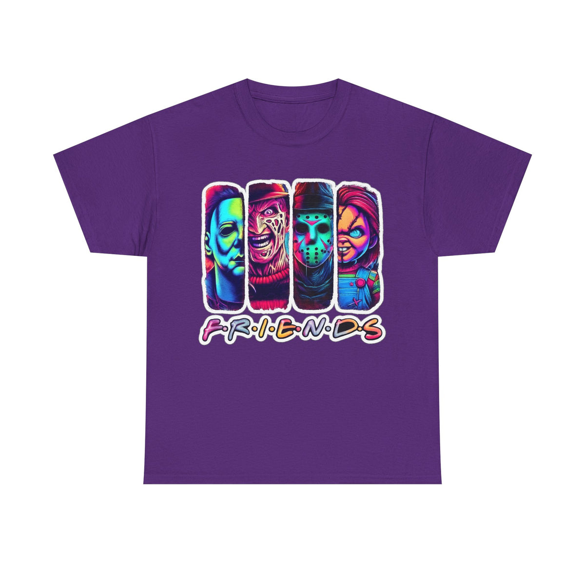 Halloween Horror Icons "Friends" T-Shirt — Neon Retro Slasher Tee