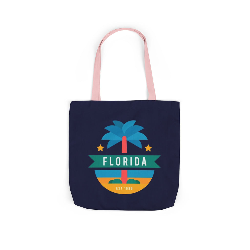 Florida Palm Beach Canvas Tote Bag — Retro Sunshine Travel Tote