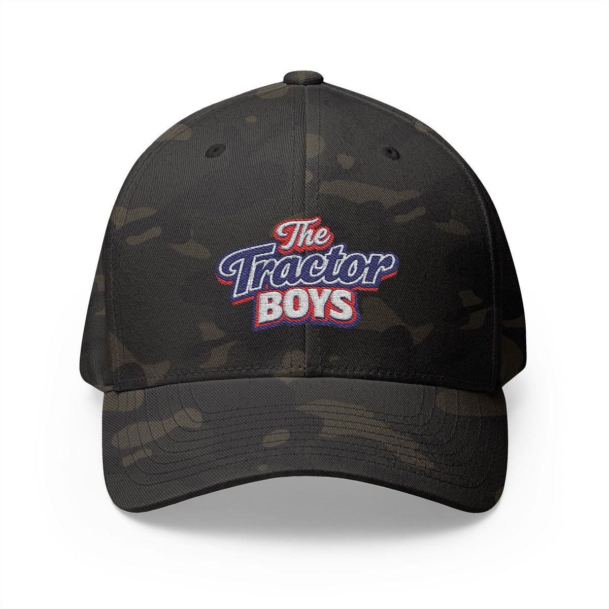 Embroidered 'The Tractor Boys' Structured Cap - Retro Red & Blue Logo