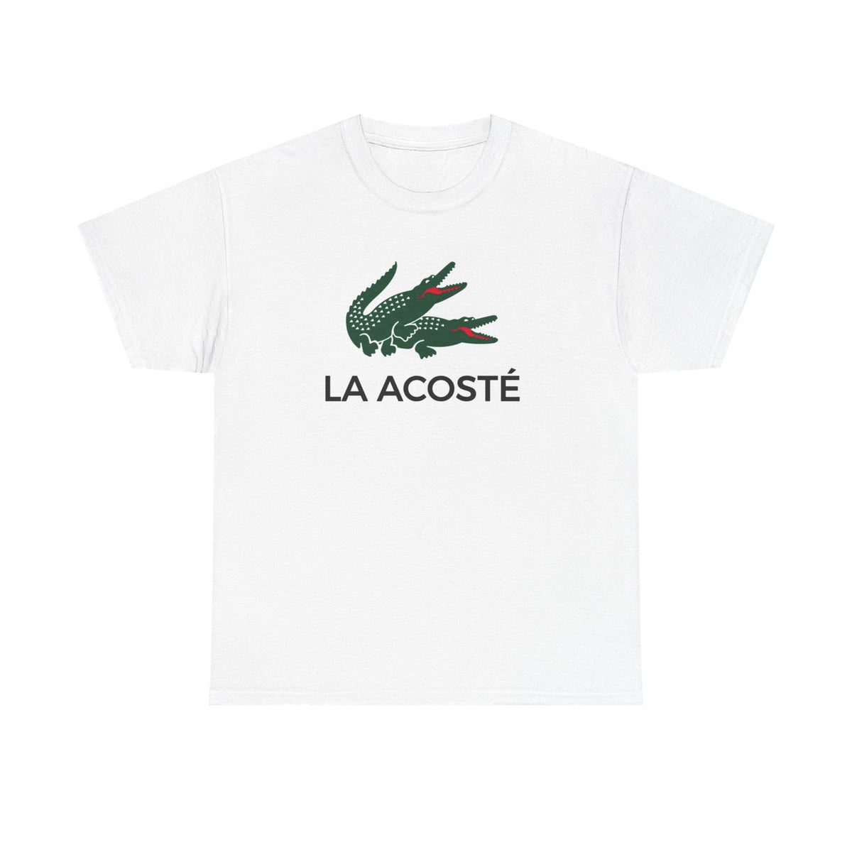 La Acosté Crocodile Logo Graphic Cotton Tee / T-Shirt