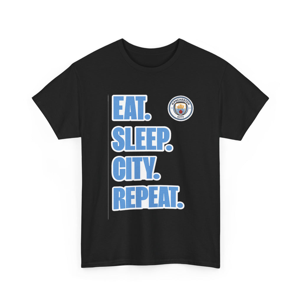 Eat. Sleep. City. Repeat. T‑Shirt — Manchester City Fan Tee