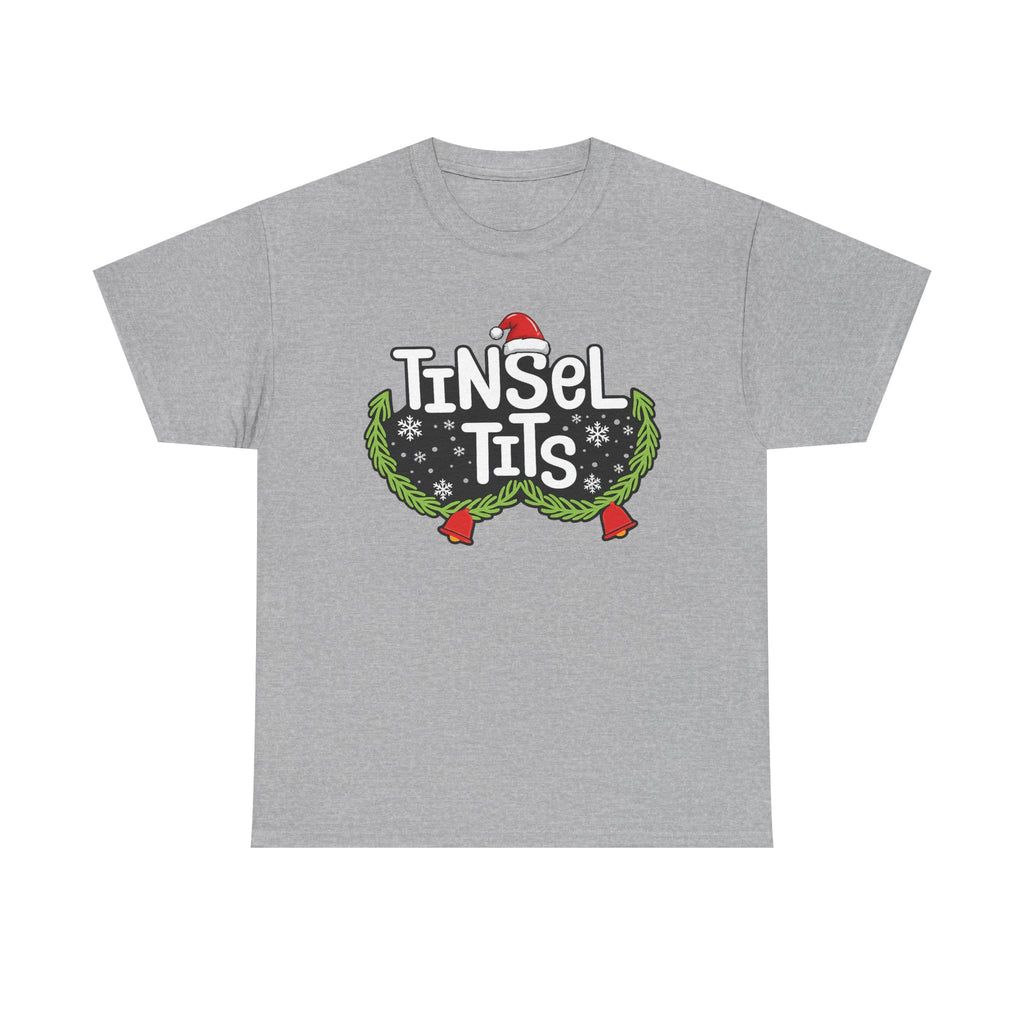 T-Shirt — "Tinsel Tits" Funny Christmas Wreath Holiday Tee