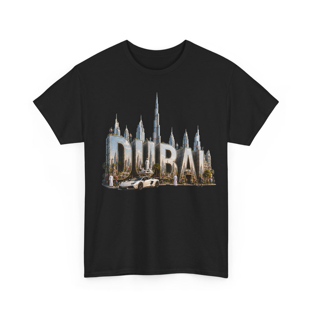 Dubai Skyline T-Shirt — Dubai Cityscape Graphic Tee with Burj Khalifa