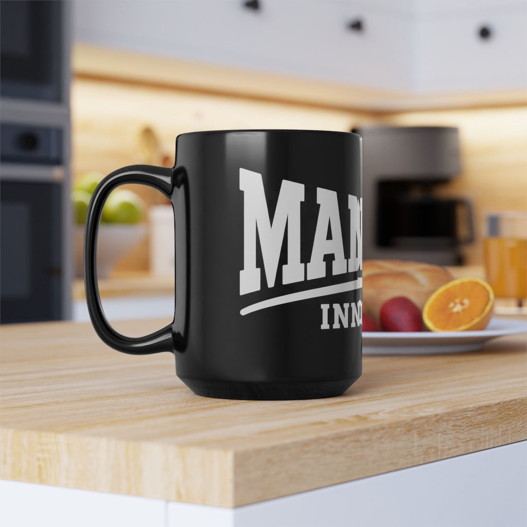 Black Mug — Man City 'Innocent' Bold Typography Coffee Cup