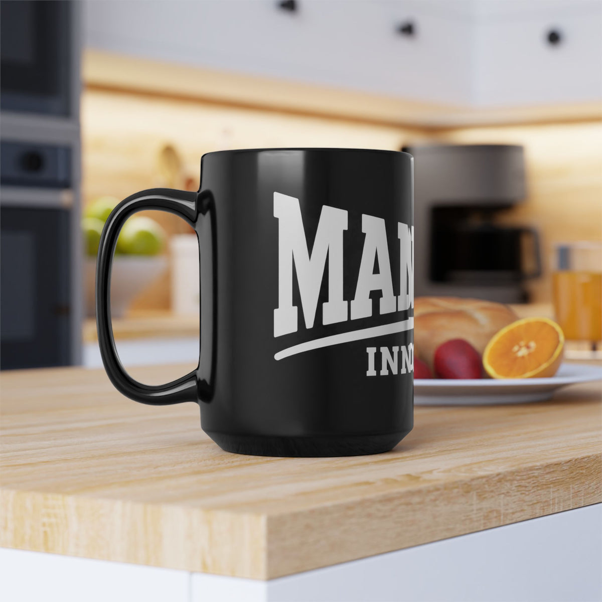Black Mug — Man City 'Innocent' Bold Typography Coffee Cup