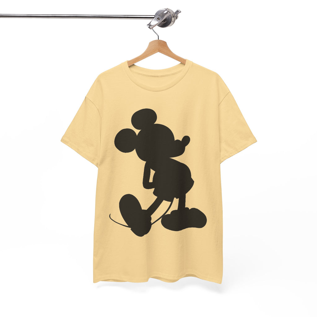 Mickey Mouse Silhouette Graphic Tee — Retro Cartoon Shadow T-Shirt
