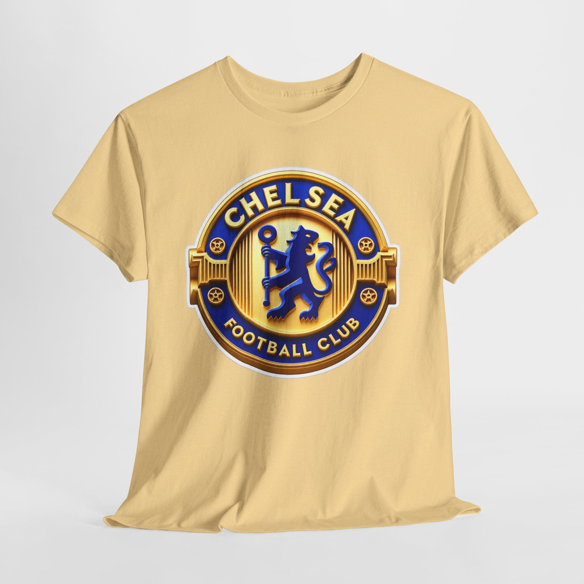 Chelsea Football Club Crest Tee — Retro Blue & Gold Soccer Emblem T-Shirt