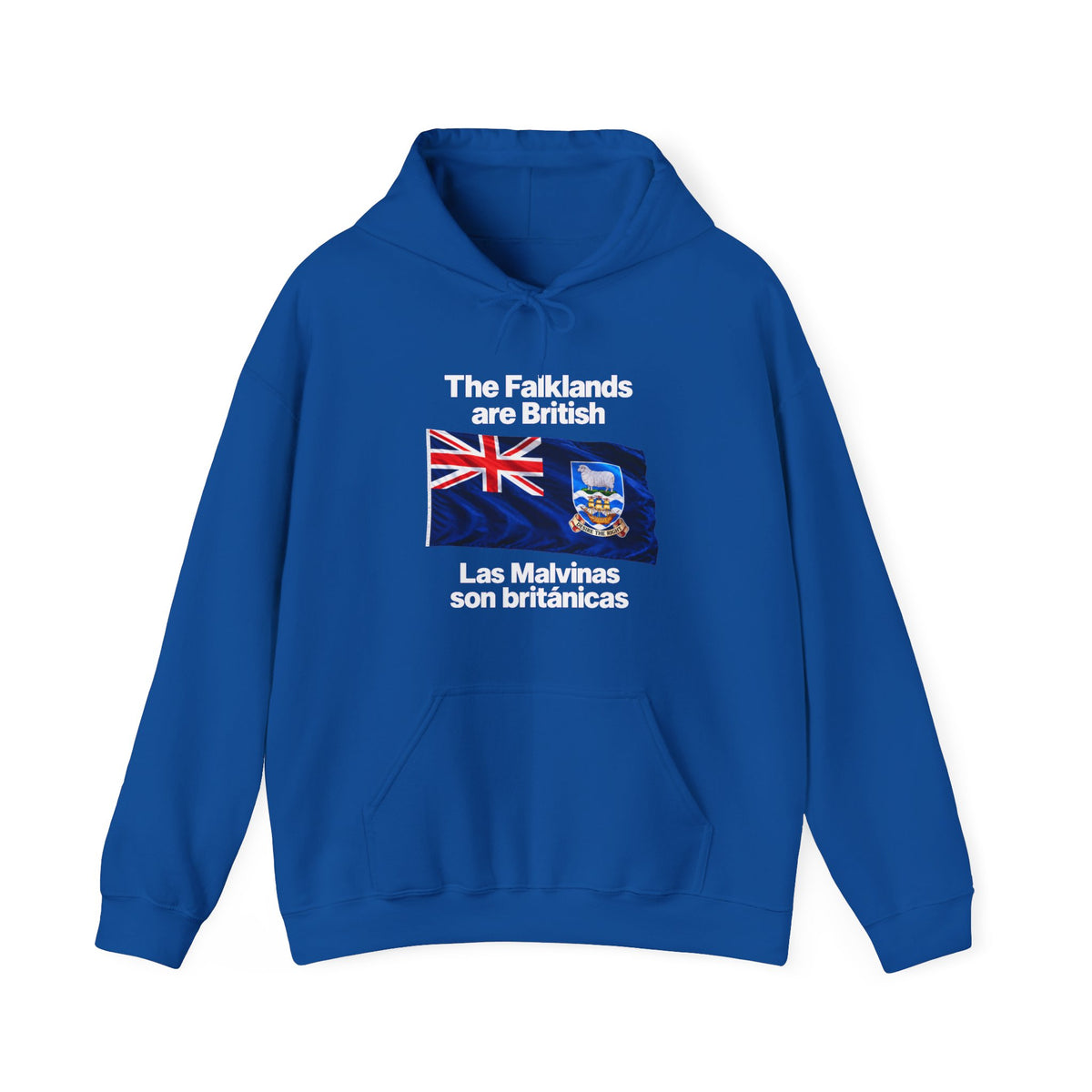 Falklands Are British Hoodie – Bilingual 'Las Malvinas son británicas' Flag Pullover